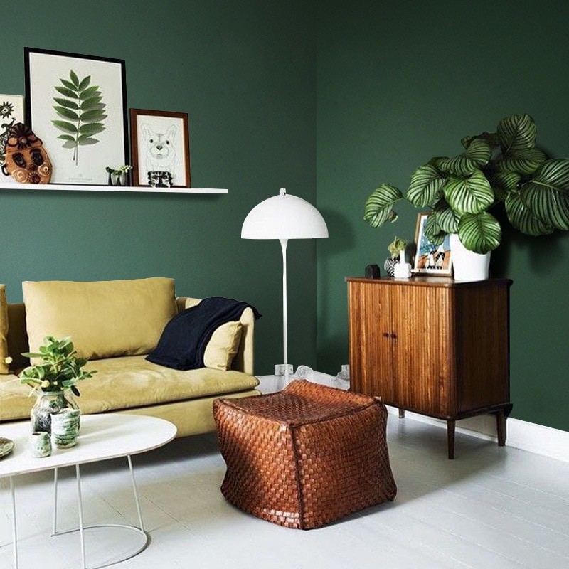 10m Giấy Dán Tường màu xanh rêu nhám 𝑭𝒓𝒆𝒆𝒔𝒉𝒊𝒑 Decal Dán Tường Phòng Ngủ Có Keo Sẵn