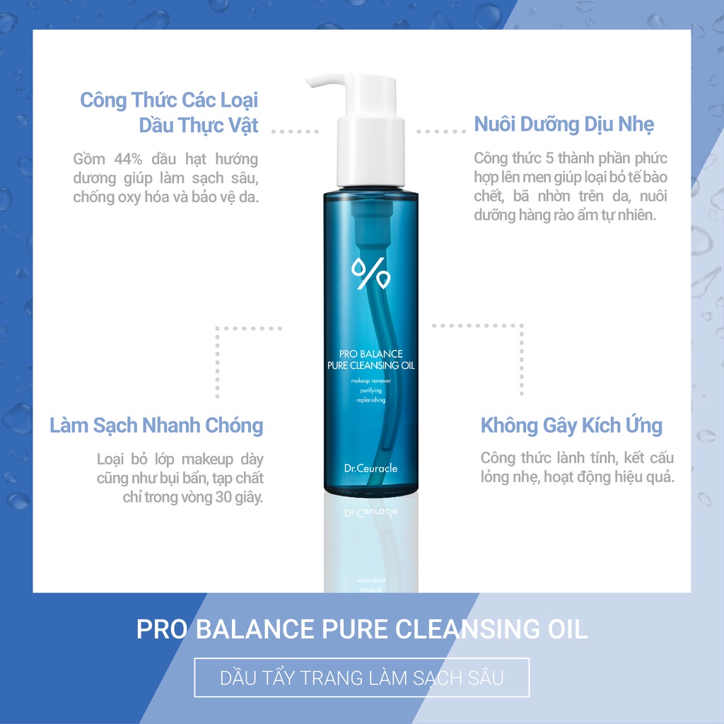 Dầu tẩy trang làm sạch sâu DR.CEURACLE Pro Balance Pure Cleansing Oil 155ml