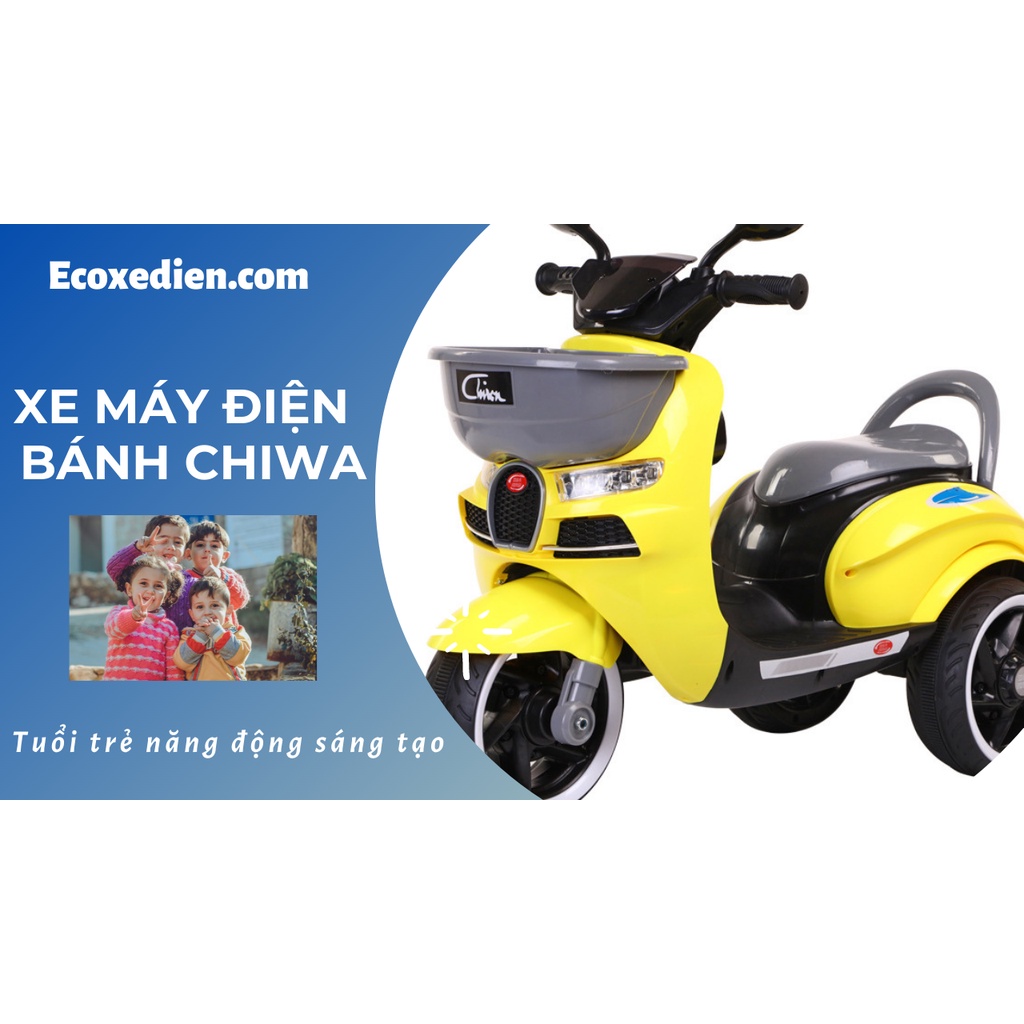 Xe máy điện đồ chơi 3 bánh CHIWA cho bé vui chơi ngoài trời (Đỏ-Trắng-Vàng)