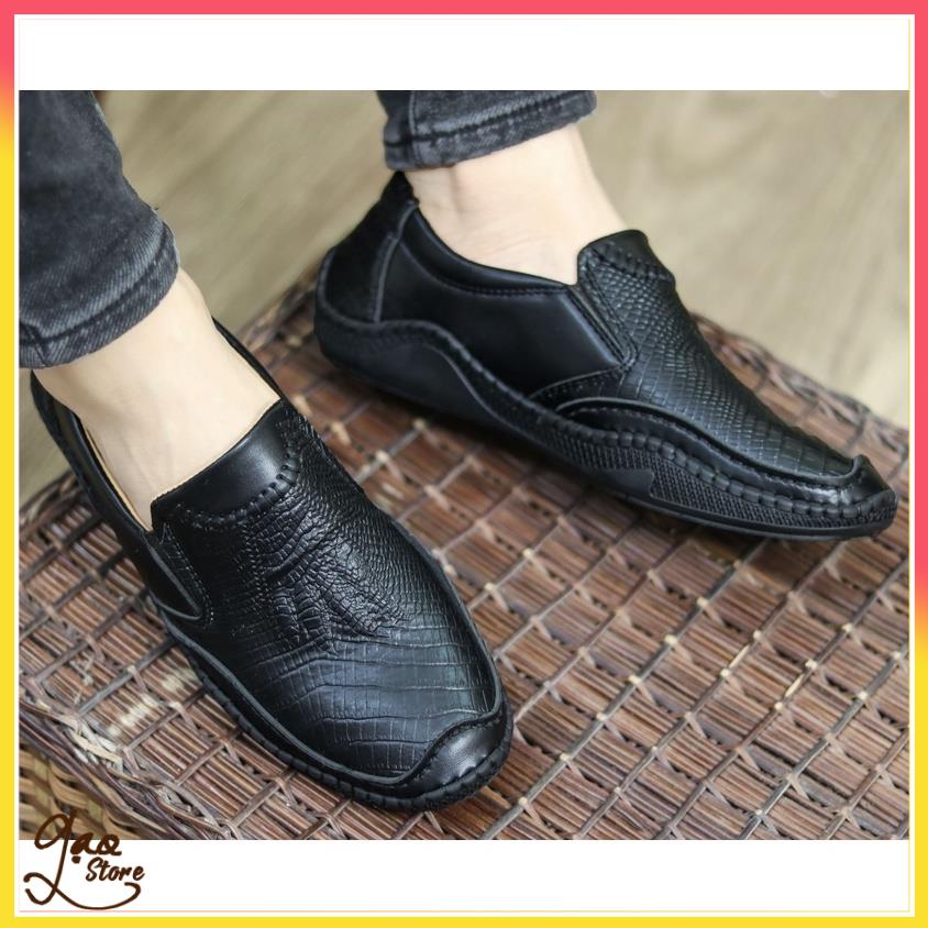 Giày Da Nam Da Lì Vân Chân  Cá Xấu Cực Hot [ Tặng Tất Khử Mùi ] Mã L197 | BigBuy360 - bigbuy360.vn