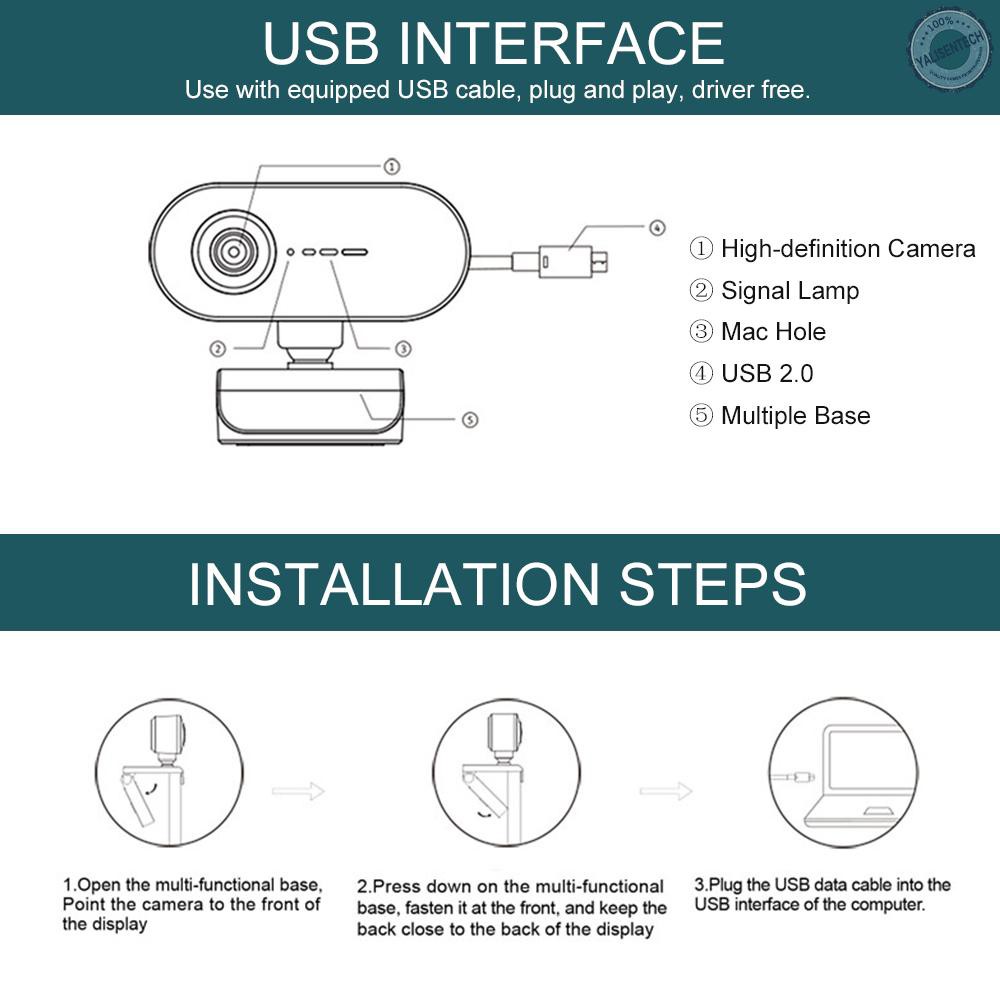 Webcam P7 Usb 1080p Độ Phân Giải Cao Kèm Micro Tiện Dụng Cho Laptop / Máy Tính | BigBuy360 - bigbuy360.vn