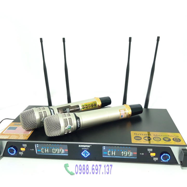 [loại1] micro không dây cao cấp SHUR.E UGX21 - mic karaoke UGX 21