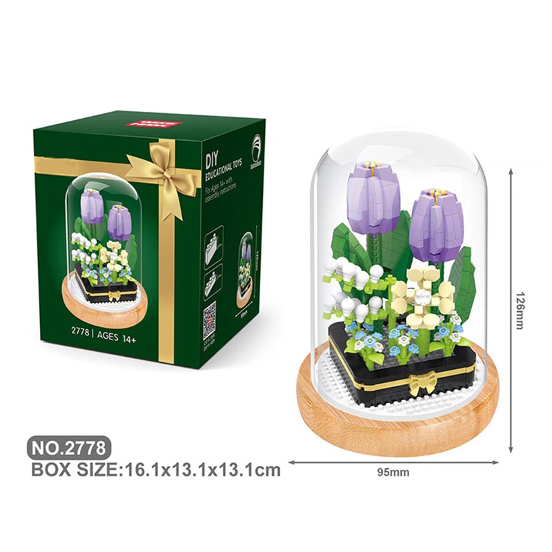 Bộ Đồ Chơi Lắp Ráp Đồ trang trí Chậu Hoa Cúc 3D Dành Cho Bé Gái