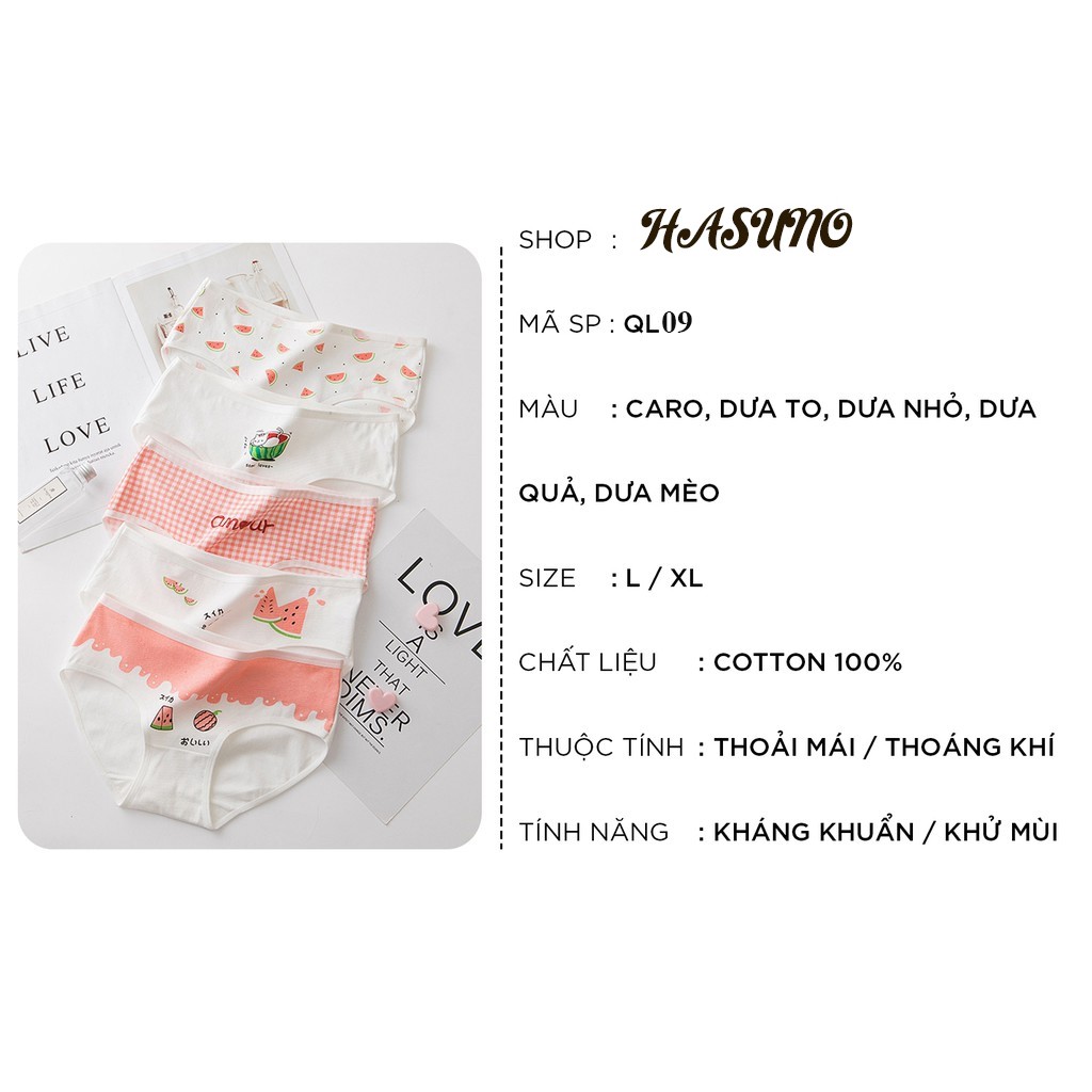 Quần lót nữ cotton cao cấp nâng mông thông hơi in hoạ tiết đáng yêu QL09 | BigBuy360 - bigbuy360.vn