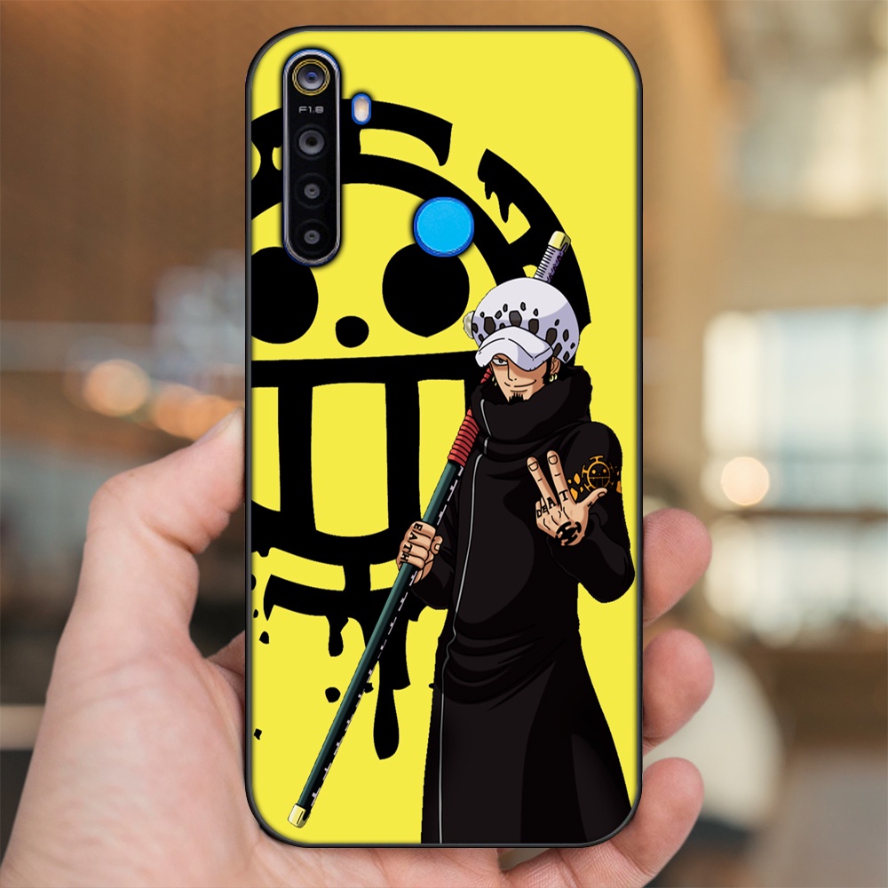 Ốp lưng Realme 5, 5 Pro viền đen in hình Law One Piece