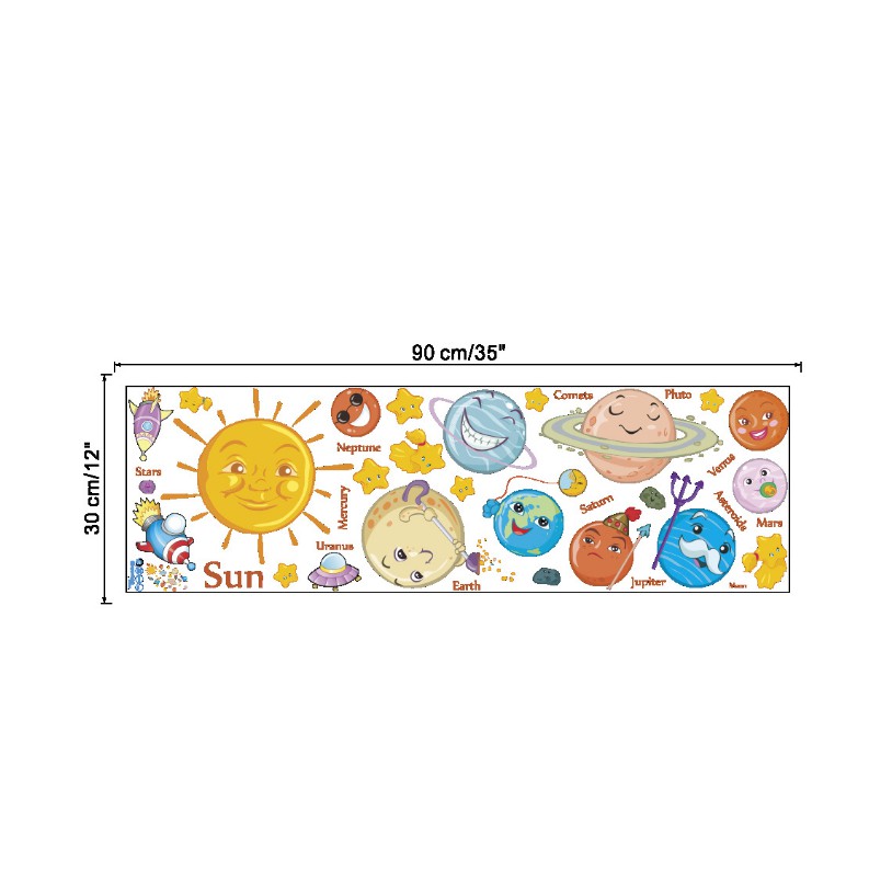 Decal dán tường hệ mặt trời 2 - ZY866 | BigBuy360 - bigbuy360.vn