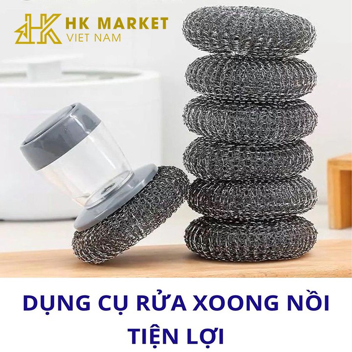 Dụng Cụ Chà Xoong Nồi, Chén Bát, Cọ Rửa Đa Năng Tích Hợp Hủ Đựng Nước Rửa Chén