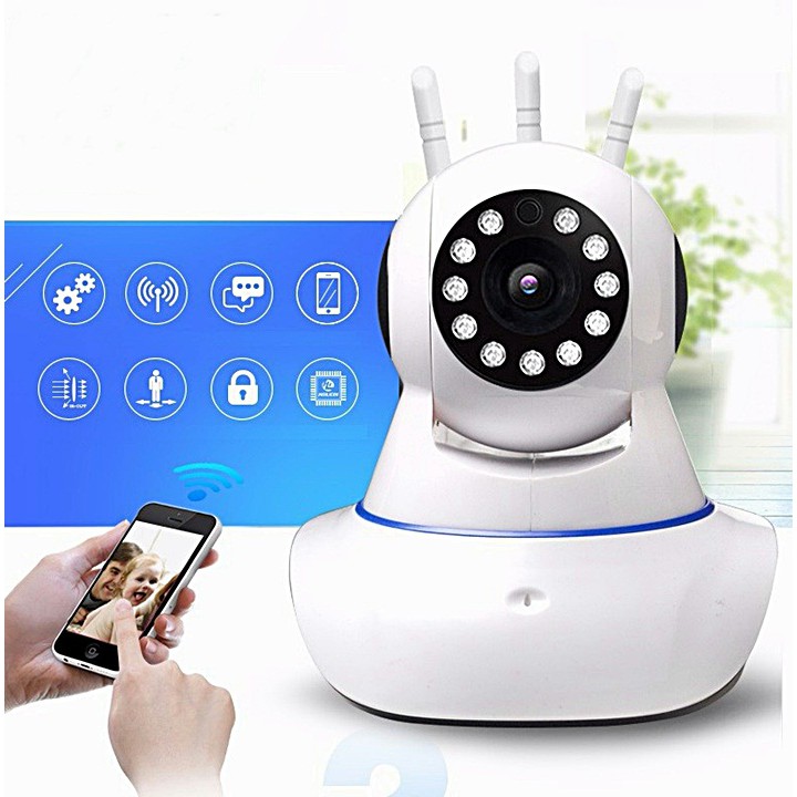 [Tặng thẻ nhớ 16GB] Camera IP chuẩn HD có 3 anten