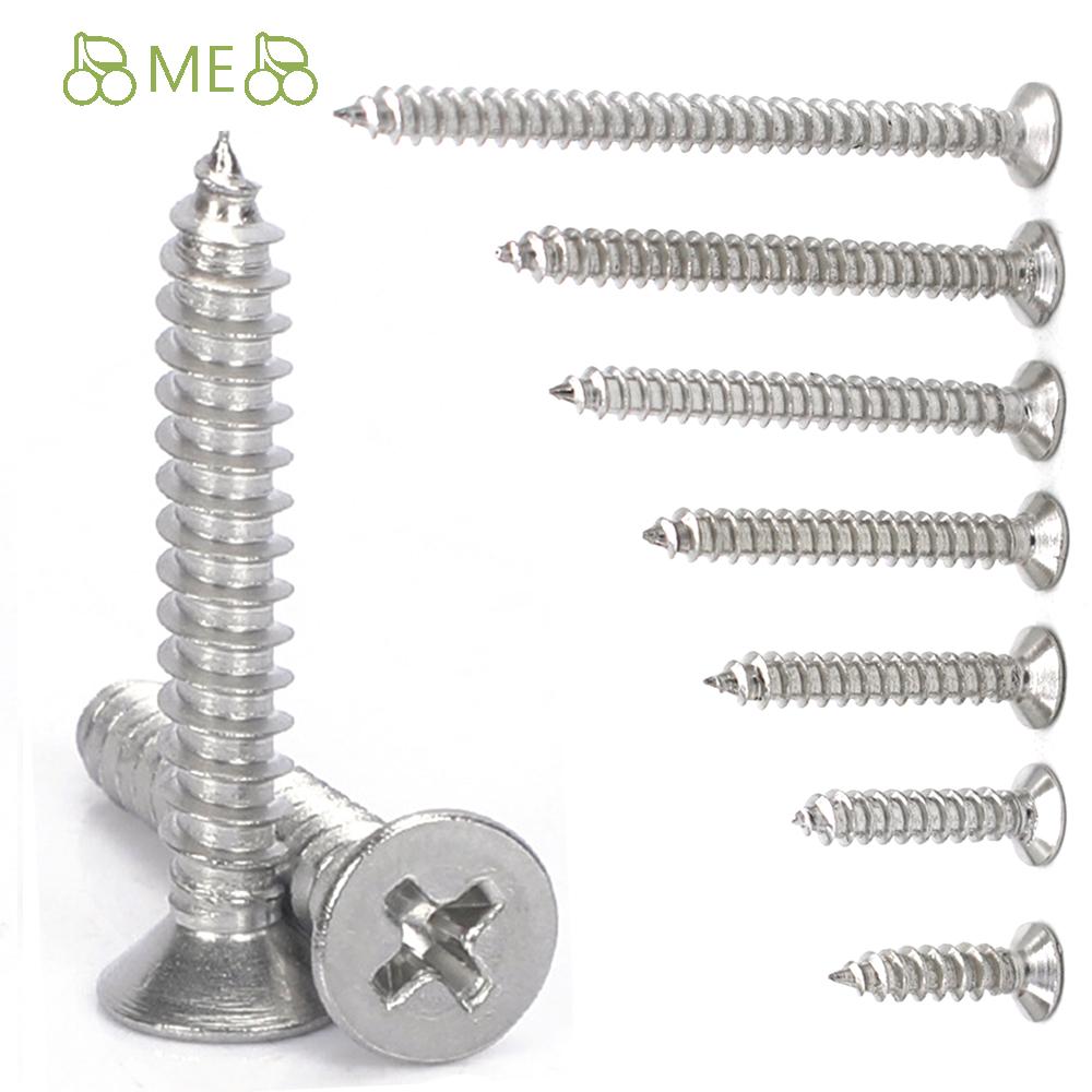 ME Fasteners Chipboard Wood Screws A2 Fully Threaded Cross Head New Self Taping Stainless Steel Pozi Countersunk/4g 6g 8g M3 M4 M6