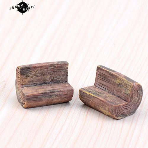 Ghế sofa gỗ mini trang trí nhà búp bê