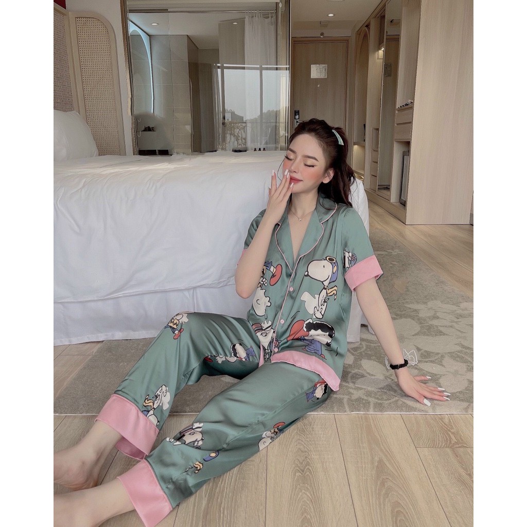 Bộ Pijama- mẫu ngẫu nhiên-Hoạ Tiết  Dành Cho Nữ Mặc Ở Nhà, Đi Chơi.. Free size 40-60kg