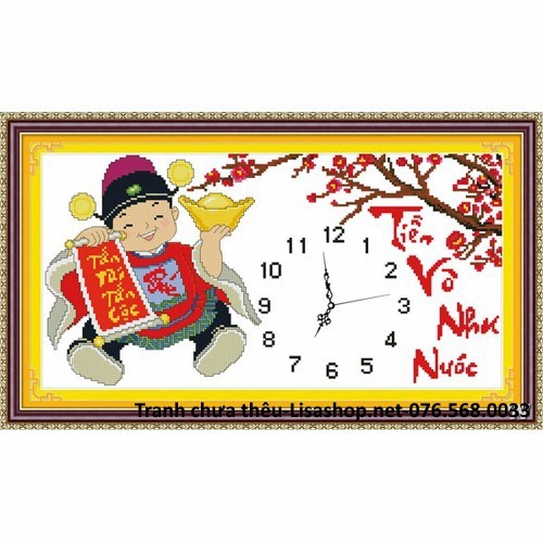 Tranh thêu chữ thập THẦN TÀI 58x33cm chưa thêu 222881