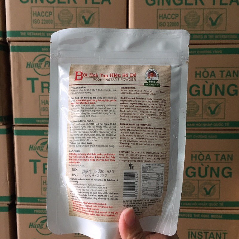Bột hoà tan Bồ đề không đường Hùng Phát 200gr