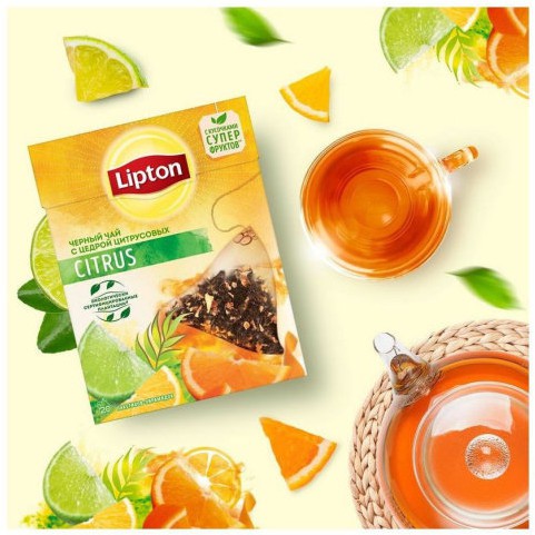 Trà hoa quả Lipton túi hình tam giá pyramid 20 gói/1 hộp  Lipton Citrus/ Tropical Fruit/ Blue Fruit/ Forest Fruit