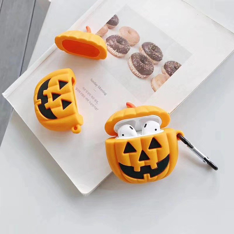 Airpods case, Ốp bảo vệ dành cho Airpods 1/2  - Bí Ngô Halloween