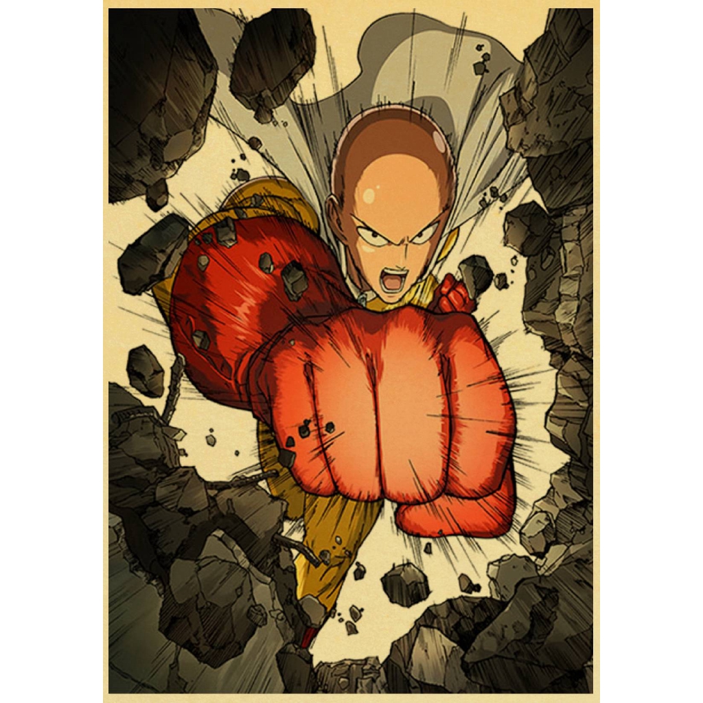 Áp Phích Trang Trí Nội Thất Hình One Punch Man Saitama