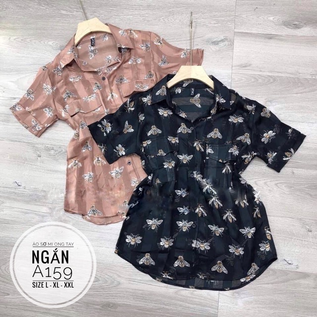 Bigsize Áo sơ mi ong tay ngắn A159
