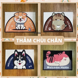 Thảm nhà tắm lau chân 3D hình thú Thảm chùi chân, thảm bếp chống trơn trượt 40*60cm