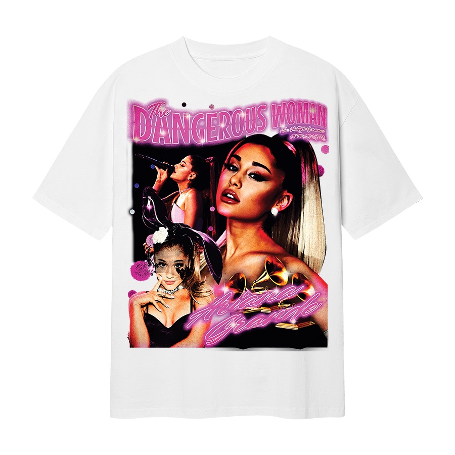 BLANK | Áo Thun ARIANA Tay Lỡ Unisex - Đen/Trắng Cổ Tròn