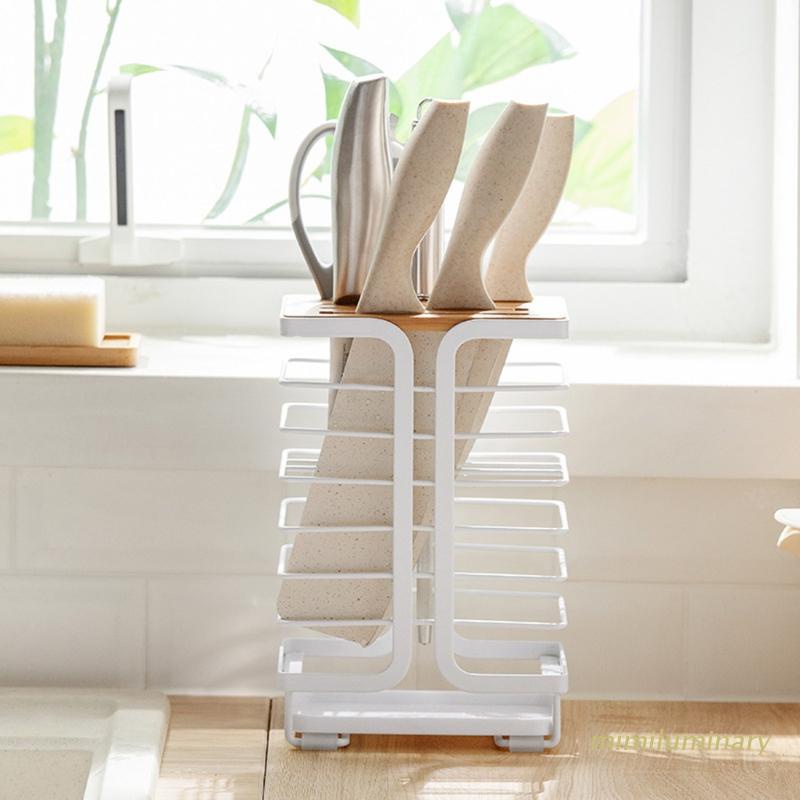 Giá Đỡ Dao Bằng Sắt Thiết Kế Đục Lỗ Thoát Nước Tiện Dụng Cho Nhà Bếp
