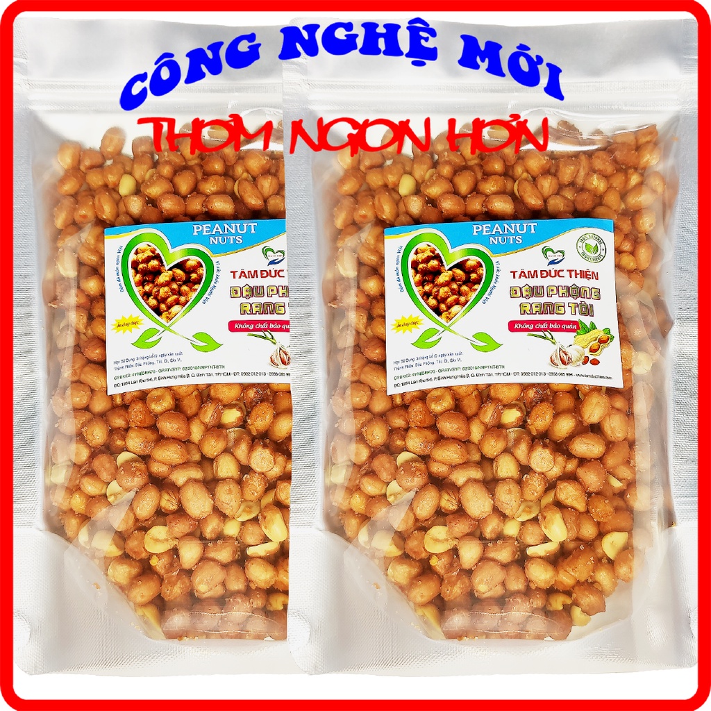 Combo 1KG Đậu Phộng Rang Tỏi Ớt Tâm Đức Thiện (2 x Túi 500GR) đồ ăn