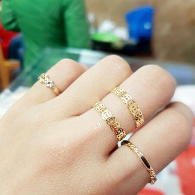 Nhẫn vàng kim tiền - ảnh chụp sản phẩm thật kiểm định vàng đi kèm