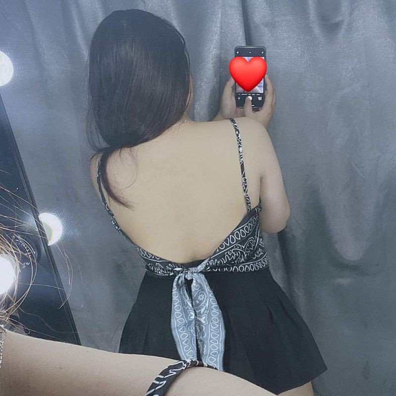 Áo croptop hai dây in hoạ tiết thiết kế, hở lưng gợi cảm bigsize 60-90kg