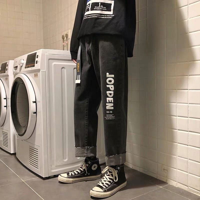 Baggy jean in chữ 2 màu siêu đẹp nam nữ