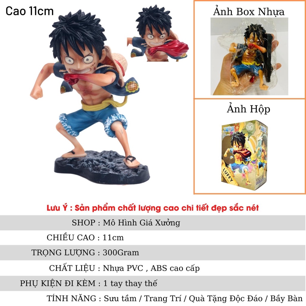 Mô hình One Piece Luffy 2 tay thay thế cao 11cm trạng thái chiến đấu  , figure mô hình anmie one piece luffy