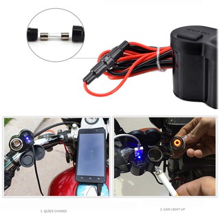 Sạc điện thoại dùng xe mô tô cổng USB tẩu mồi