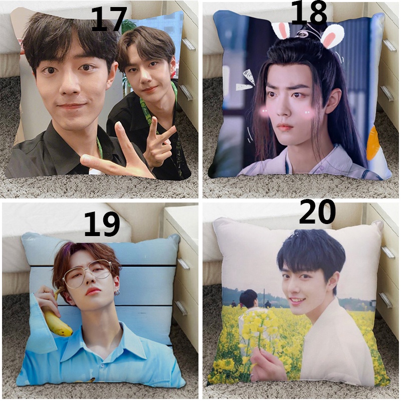 Vỏ bọc gối đơn bằng polyester in hình diễn viên Wang Yibo/ Xiao Zhan 45x45cm | BigBuy360 - bigbuy360.vn