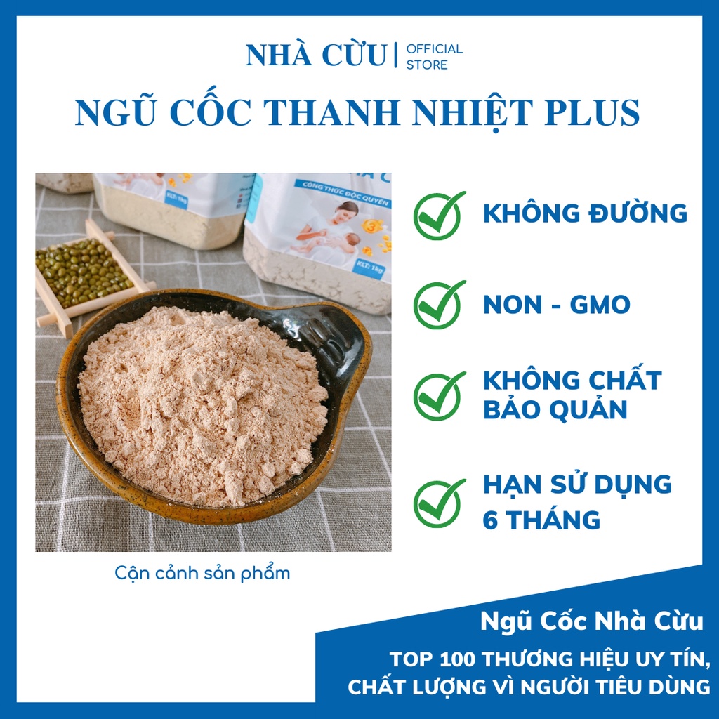 Combo kích sữa ngũ cốc lợi sữa Nhà Cừu, 1kg bột ngũ cốc Thanh Nhiệt Plus và 0,5 kg cao chè vằng sẻ Quảng Trị