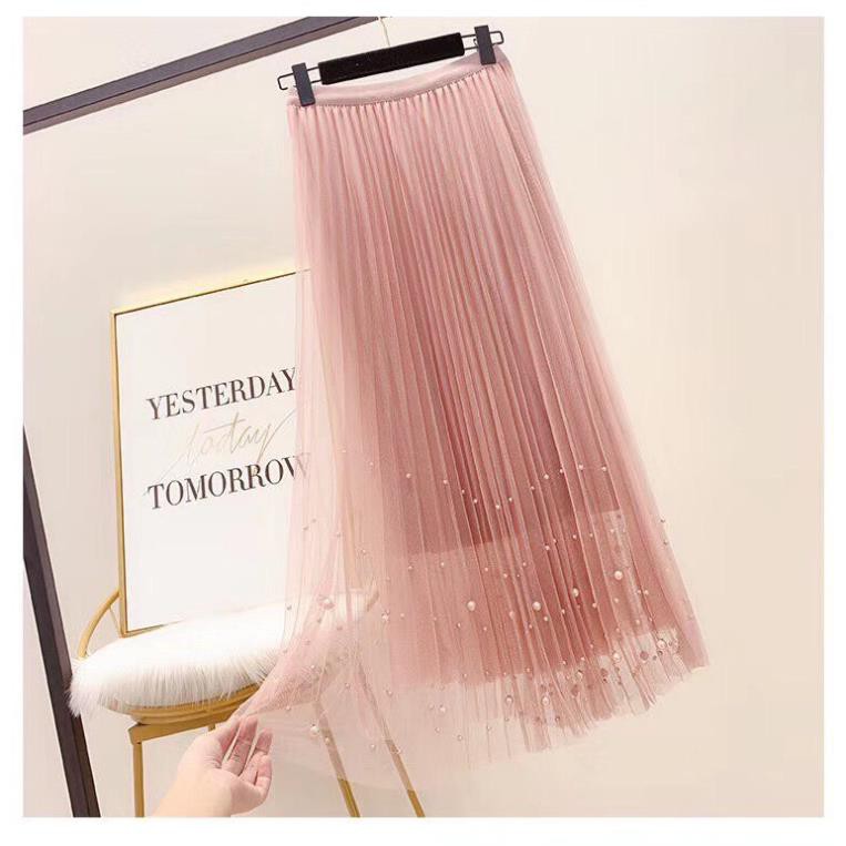 Chân Váy Xếp Ly Dáng Dài Đính Ngọc Cực Điệu | BigBuy360 - bigbuy360.vn