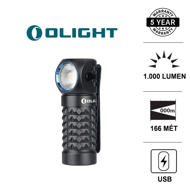 Đèn pin đa năng gù OLIGHT PERUN MINI sáng 1000 lumen xa 166m pin sạc 16340 sạc nam châm Đèn &amp; Đèn pin