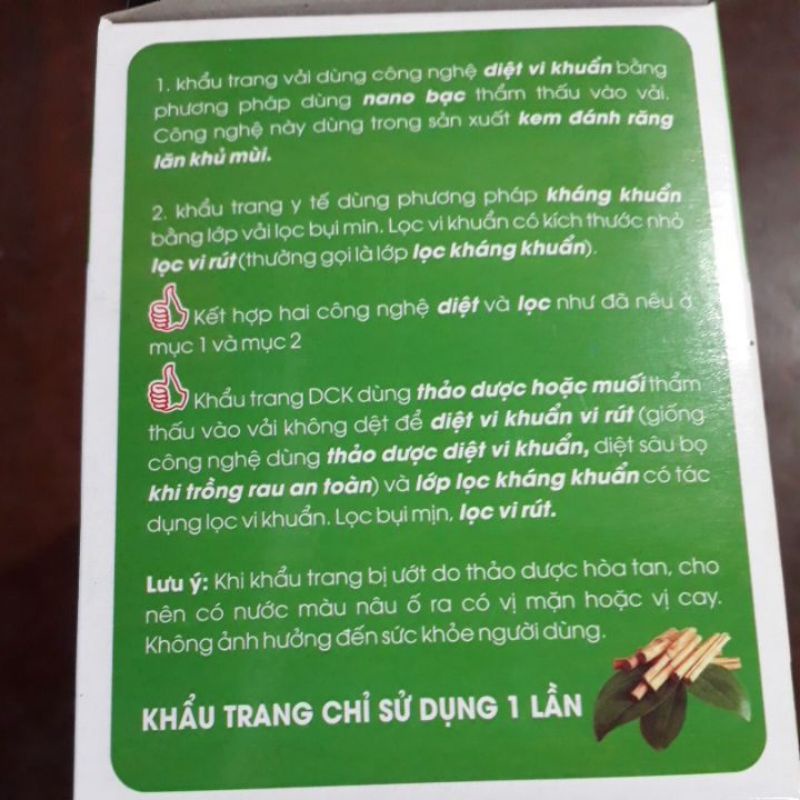 KHẨU TRANG Y TẾ EURO XANH 4 LỚP THẢO DƯỢC CÔNG TY TNHH DỆT KIM ĐOÀN TẤT THÀNH 1 HỘP 50 CÁI