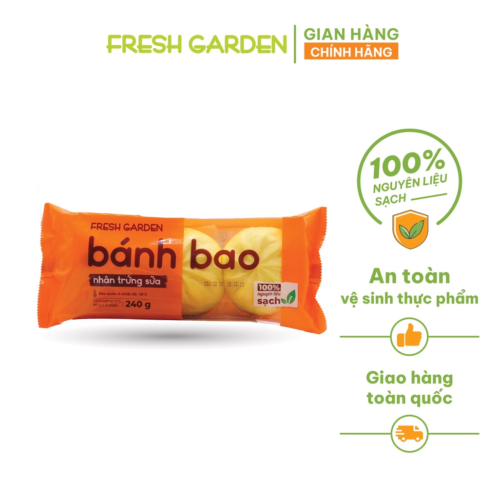 Bánh Bao Nhân Thịt FRESH GARDEN Nhiều Loại Chuẩn Vị Thơm Béo Đầy Đủ Dưỡng Chất Không Chất Bảo Quản 240g