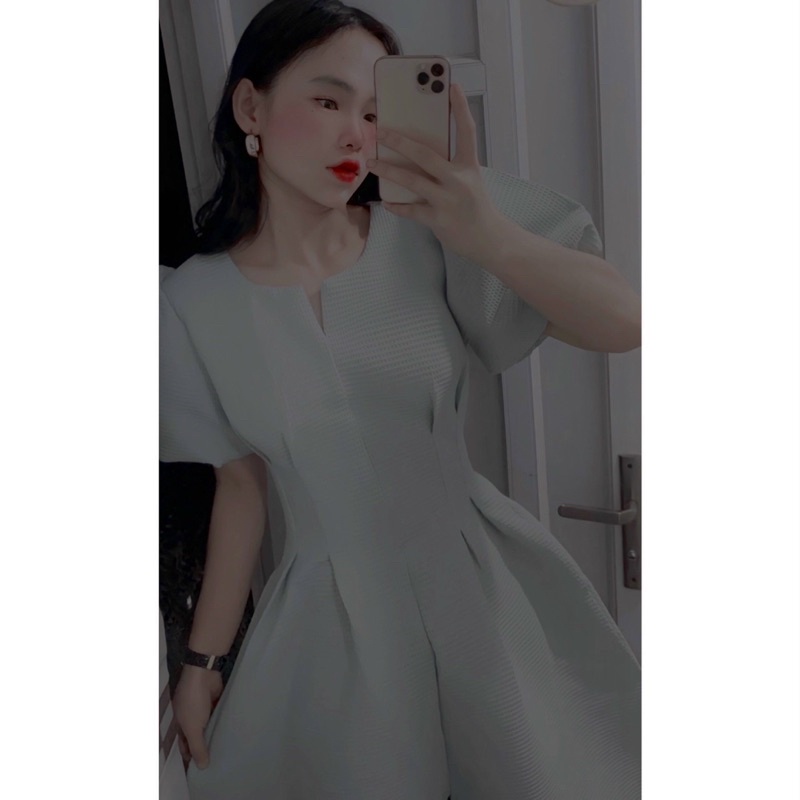 Đầm gấm xoè dự tiệc, dạo phố, công sở chất gấm nổi sang trọng