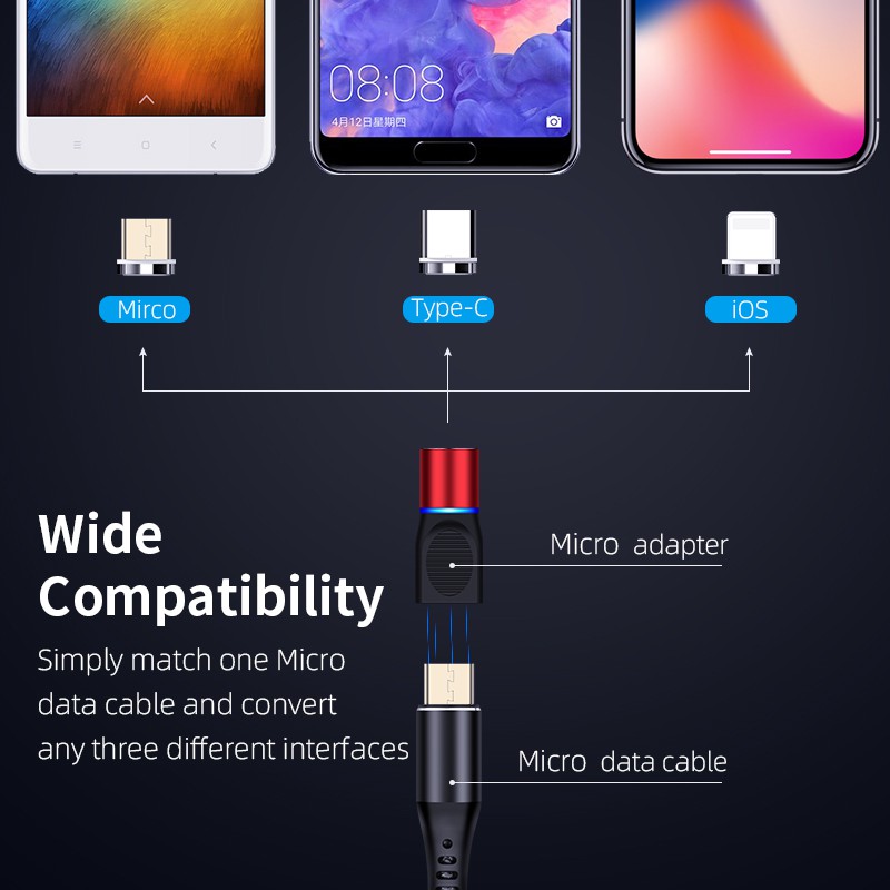 Đầu Chuyển Đổi Micro Usb Từ Tính Cho Iphone Xiaomi Redmi Huawei Samsung S7 S6 Edge