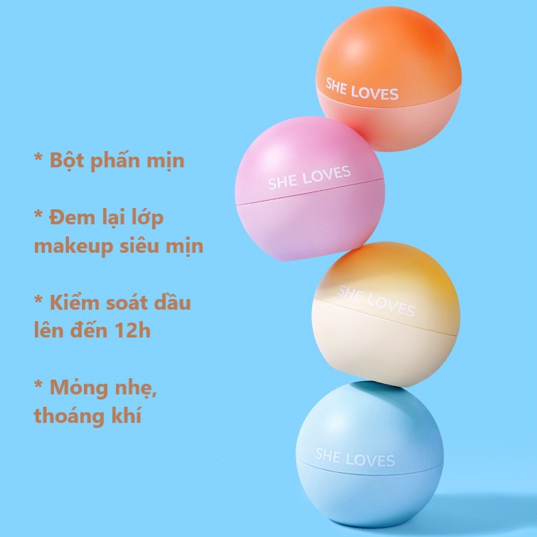 Phấn phủ bột Ice Cream SHE LOVES kiềm dầu mịn nhẹ thoáng khí Ice Cream Smooth Loose Powder SHEL22 | BigBuy360 - bigbuy360.vn
