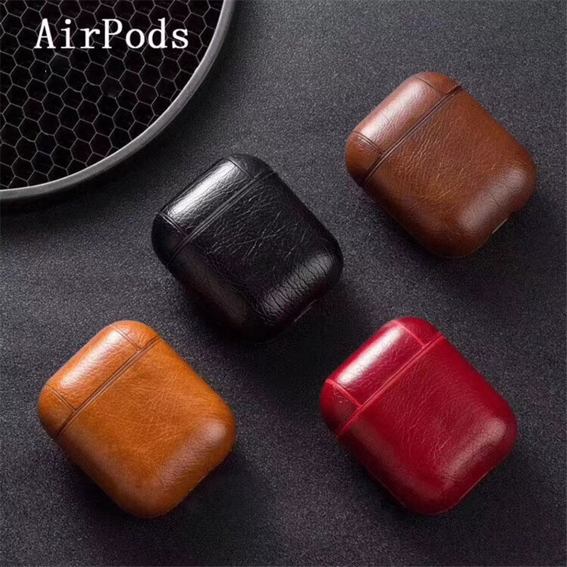 ỐP DA BẢO VỆ AIRPODS 2 VÀ 1 VỎ DA PU SANG TRỌNG