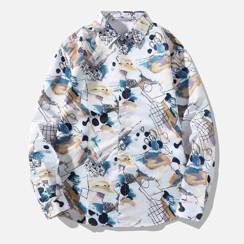 Áo sơ mi dài tay màu nhuộm thời trang cho nam 10 mẫu tùy chọn size M-3XL