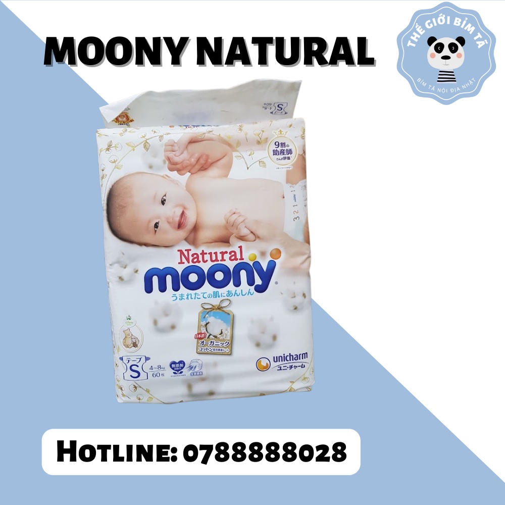 (MOONY NATURAL)Bỉm Tã Dán/Quần Moony Nội Địa Nhật Đủ Size NB63/S58/M46/L38/M46/L38/XL32