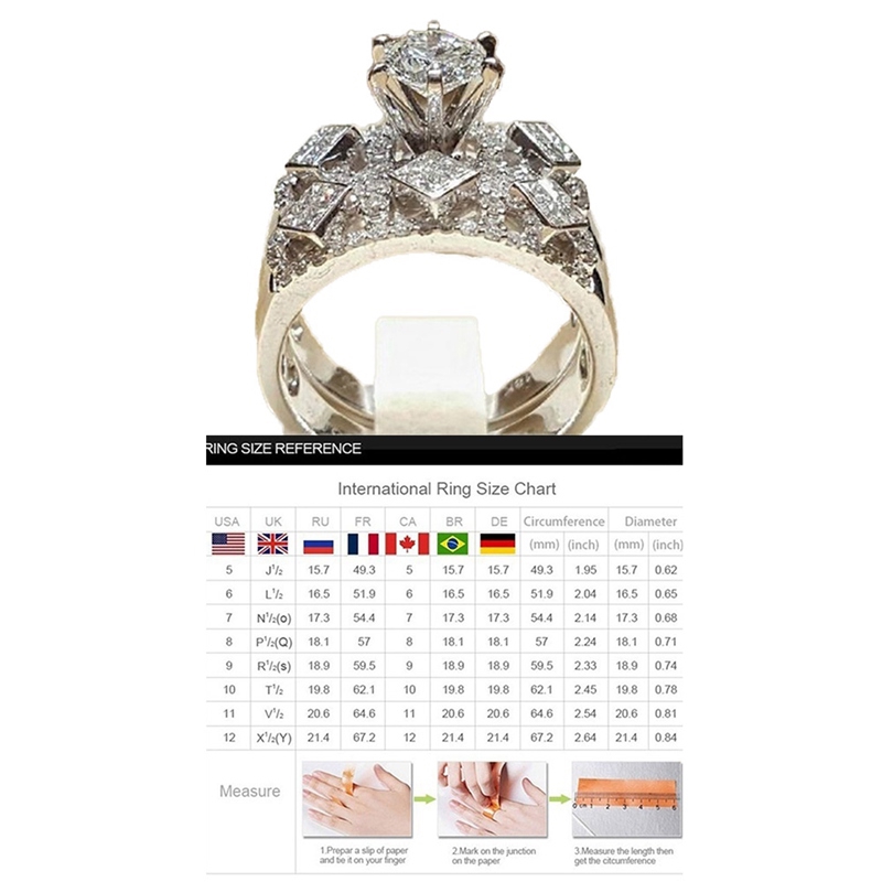 Bộ 2 Nhẫn Cưới Đính Đá Sapphire Màu Trắng Tự Nhiên