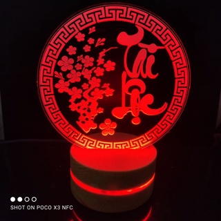 Đèn Ngủ 3D Led Phúc Lộc Thọ