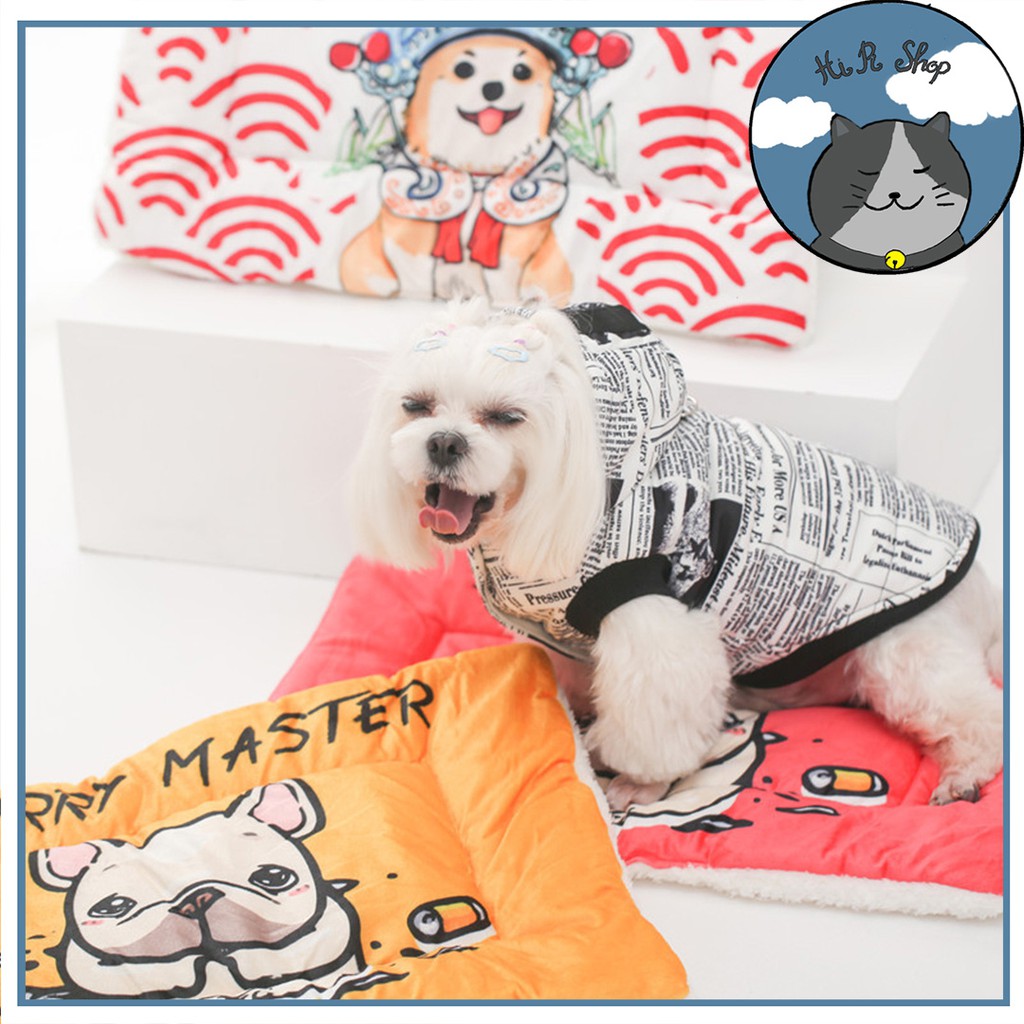 Đệm Nằm Chó Mèo Chất Liệu Nhung Có Lót Bông Mềm Mịn Kích Thước 38*55Cm Dành Cho Thú Cưng Nhiều Mẫu