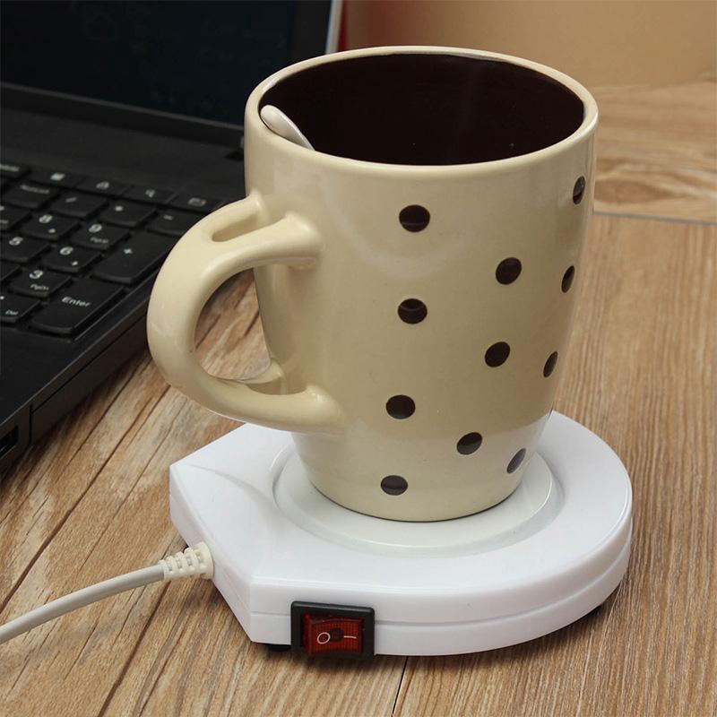 Độc đáo màu trắng điện tử cung cấp ấm hơn hâm nóng Pad cà phê sữa Mug US Plug