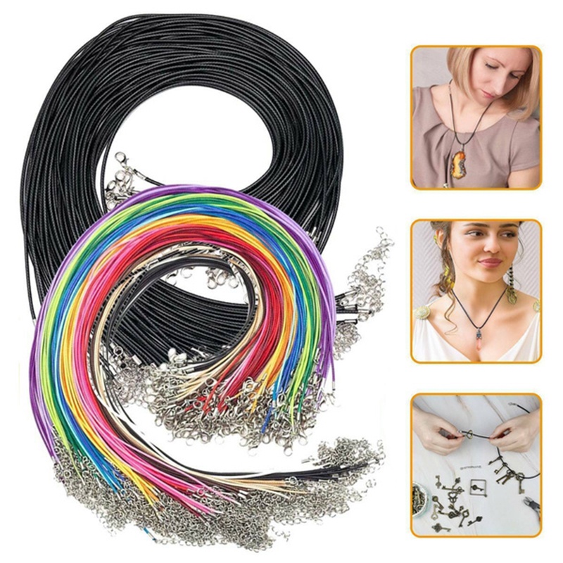 Bộ 10 Dây Da Bện Nhiều Màu Sắc Dùng Làm Trang Sức Diy