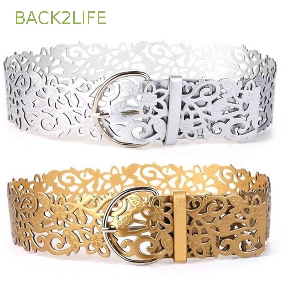 BACK2LIFE New Vogue Wide Fashion Hollow Buckle Belt Waistband