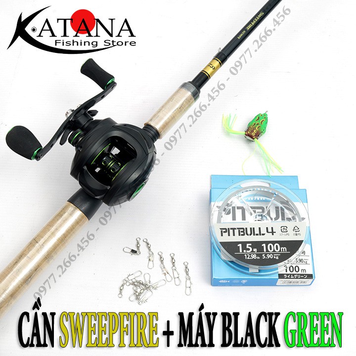 COMBO Lure Máy Ngang Trọn Bộ Cần Daiwa Sweepfire - Daiwa Crossfire