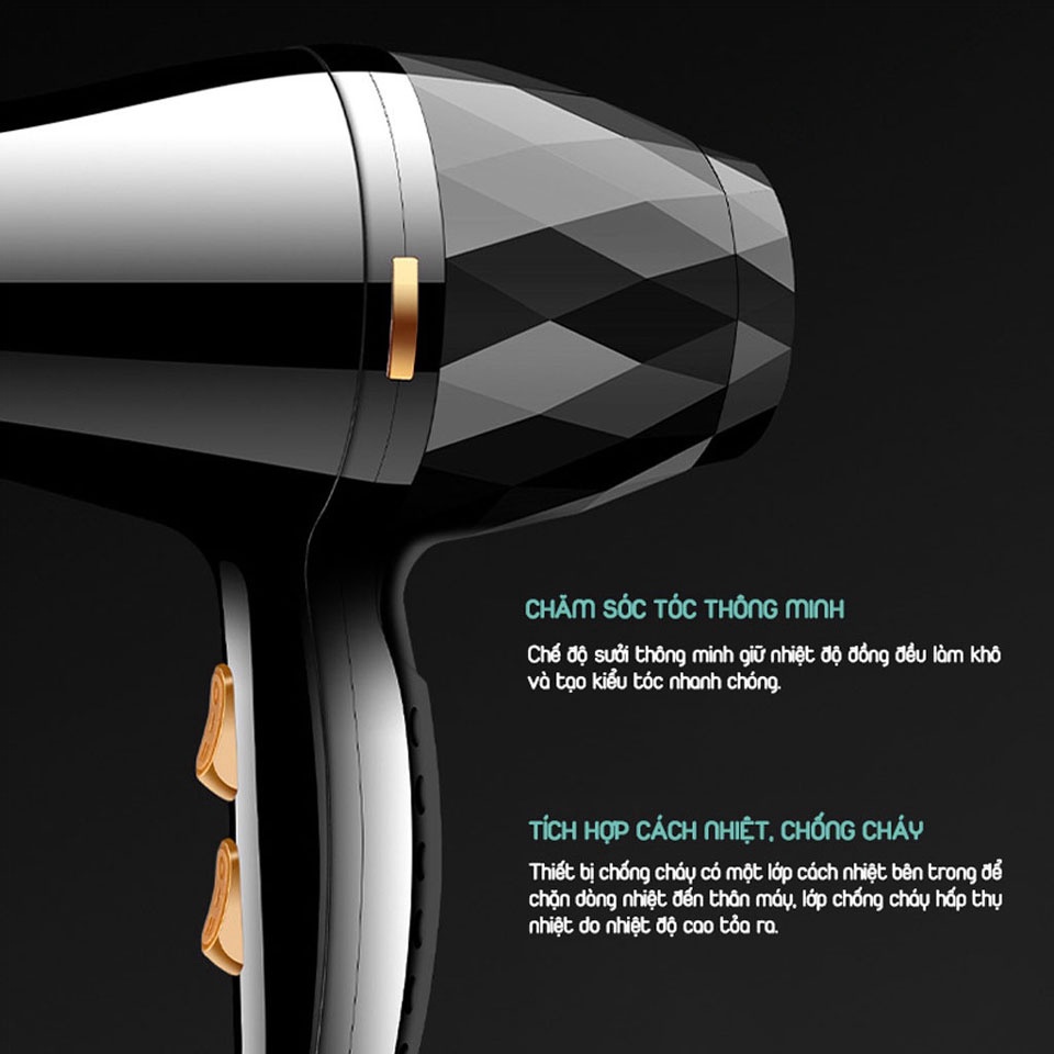Máy Sấy Tóc DELIYA 2300 Chính Hãng Phiên Bản Màu Nhám Giới Hạn, Công Suất Cao, Không Hư Tóc + Tặng 5 Phụ Kiện